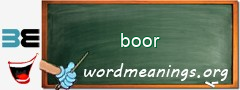 WordMeaning blackboard for boor